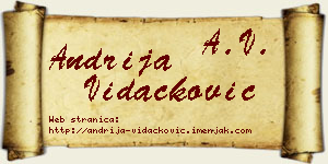 Andrija Vidačković vizit kartica
